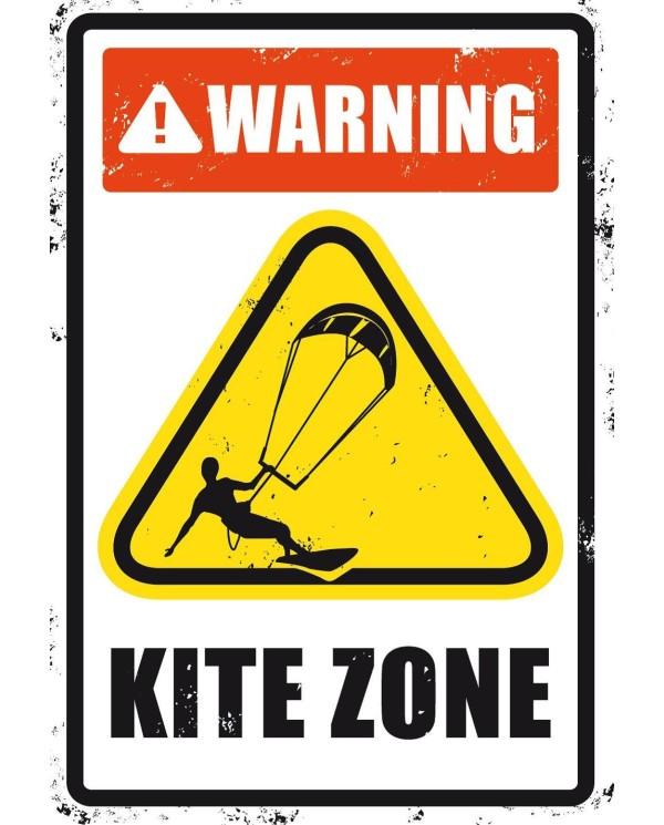 Plaques Metal Surfpistol Warning Kite Zone 7745