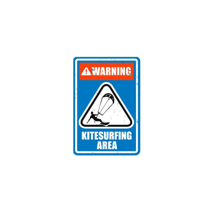 SURFPISTOL Plaque Warning Kitesurf Bleu