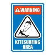 SURFPISTOL Plaque Warning Kitesurf Bleu