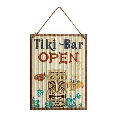 Plaque TIKI Bar Open